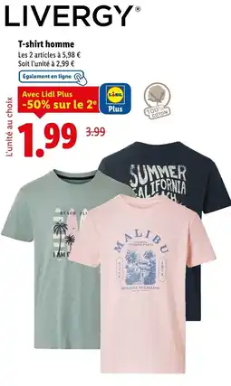Lidl T-shirt homme offre