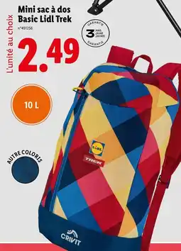 Lidl Mini sac à dos Basic Lidl Trek offre