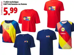 Lidl T-shirt technique Lidl Trek homme ou femme offre