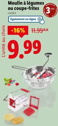 Lidl Moulin à légumes ou coupe-frites offre