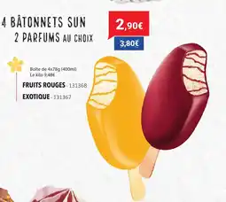 Gel 2000 4 bâtonnets sun 2 parfums offre