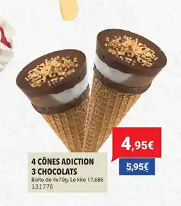 Gel 2000 4 cônes adiction 3 chocolats offre