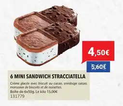 Gel 2000 6 mini sandwich stracciatella offre