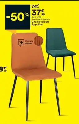 BUT Chaise velours Appoline offre