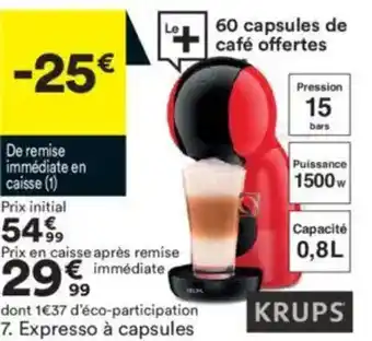 BUT KRUPS Expresso à capsules offre