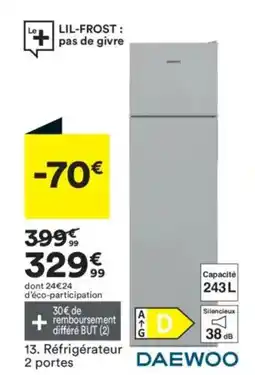 BUT DAEWOO Réfrigérateur 2 portes offre