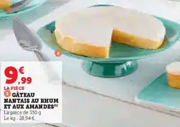 Super U Gâteau nantais au rhum et aux amandes offre