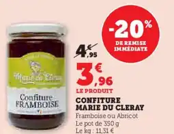 Super U Confiture marie du cleray offre