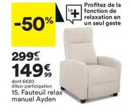 BUT Fauteuil relax manuel Ayden offre