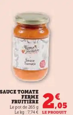Super U Sauce tomate ferme fruitière offre