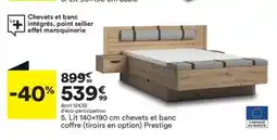 BUT Lit chevets et banc coffre Prestige offre