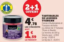 Super U Tartinables de legumes tygwenn offre