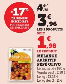 Super U Mélange apéritif pépé olivo offre