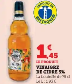 Super U Vinaigre de cidre 5% offre