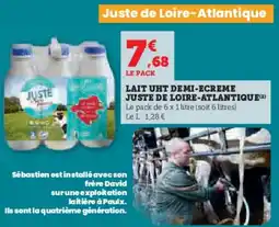 Super U Lait uht demi-ecreme juste de loire-atlantique offre