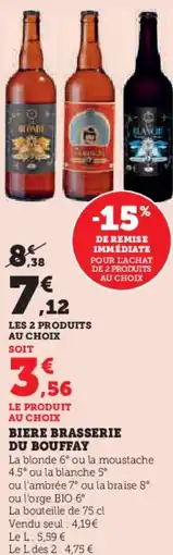 Super U Biere brasserie du bouffay offre