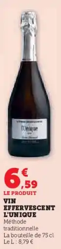 Super U Vin effervescent l'unique offre