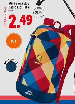 Lidl CRIVIT Mini sac à dos Basic Lidl Trek offre