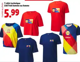 Lidl Lidl Trek T-shirt technique homme ou femme offre