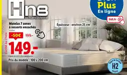 Lidl Hn8 Matelas 7 zones à ressorts ensachés offre
