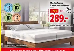 Lidl Hn8 Matelas 7 zones à ressorts ensachés duo offre