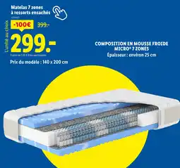 Lidl Hn8 Matelas 7 zones à ressorts ensachés offre