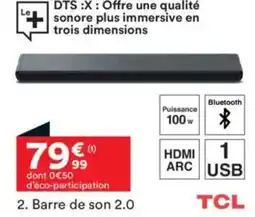 BUT TCL Barre de son 2.0 offre