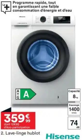 BUT HISENSE Lave-linge hublot offre