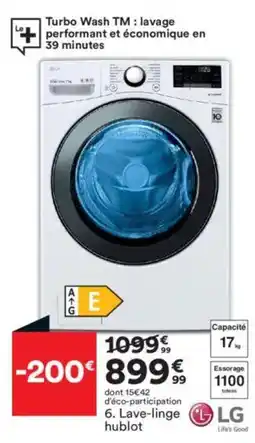 BUT LG Lave-linge hublot offre