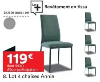 BUT Lot 4 chaises Annie offre