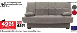 BUT Banquette lit clic-clac tissu taupe Carmen offre