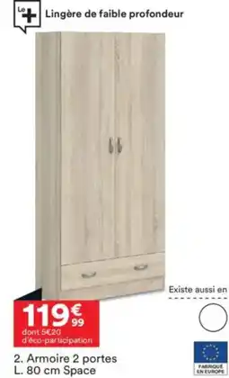 BUT Armoire 2 portes L. 80 cm Space offre