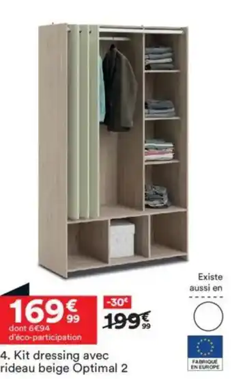 BUT Kit dressing avec rideau beige Optimal 2 offre