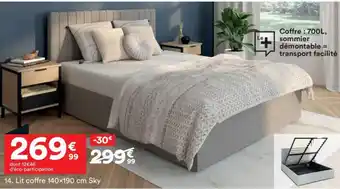 BUT Lit coffre 140x190 cm Sky offre