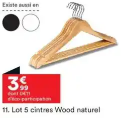 BUT Lot 5 cintres Wood naturel offre