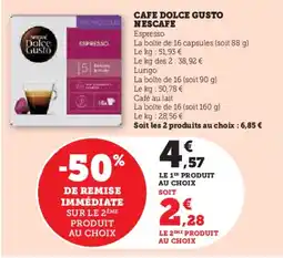 Hyper U NESCAFE Cafe dolce gusto offre