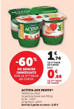 Hyper U ACTIVIA Aux fruits offre