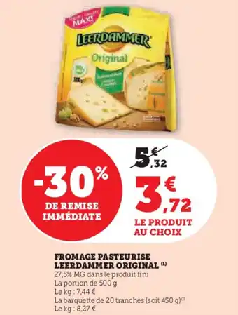 Hyper U LEERDAMMER Fromage pasteurise original offre