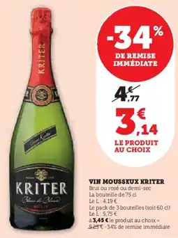 Hyper U KRITER Vin mousseux offre