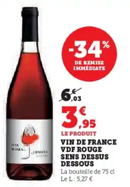 Hyper U Vin de france vdf rouge sens dessus dessous offre