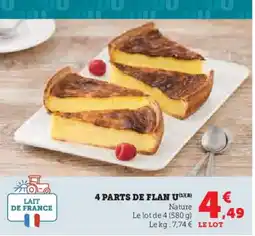 Hyper U U 4 parts de flan offre