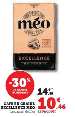 Hyper U MEO Cafe en grains excellence offre