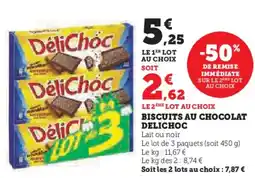Hyper U DELICHOC Biscuits au chocolat offre