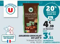 Hyper U U Amandes chocolat au lait offre