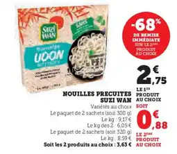 Hyper U SUZI WAN Nouilles precuites offre