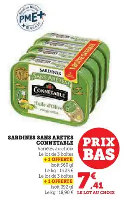 Hyper U CONNETABLE Sardines sans aretes offre