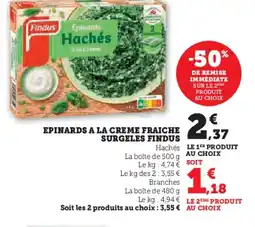 Hyper U FINDUS Epinards a la creme fraiche surgeles offre