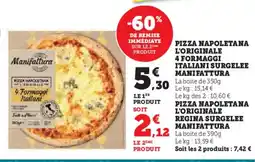 Hyper U Pizza napoletana l'originale 4 formaggi italiani surgelee manifattura offre
