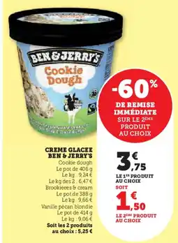 Hyper U BEN&JERRYS Creme glacee offre