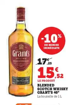 Hyper U GRANT'S Blended scotch whisky offre